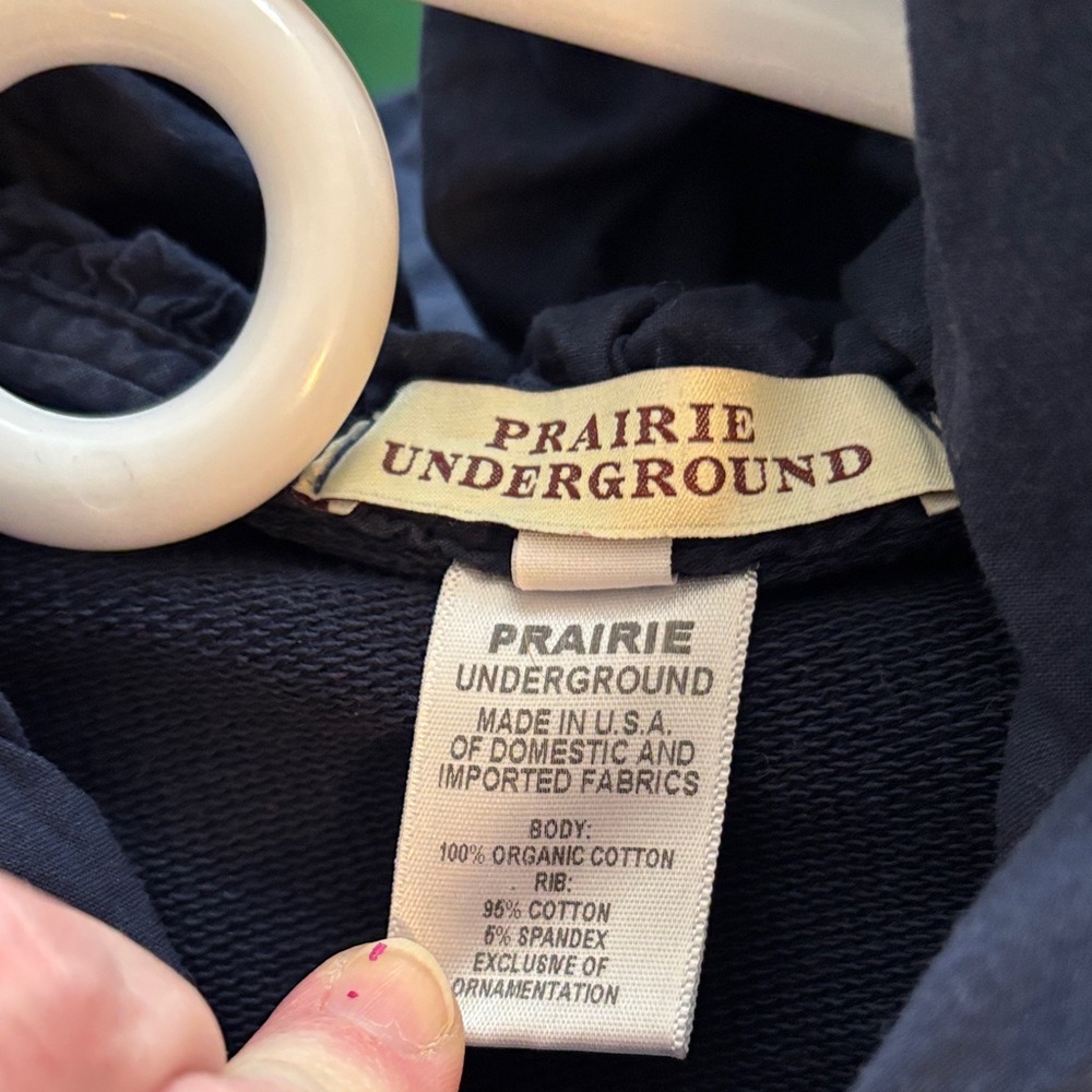 Prairie Underground Dark Blue Hooded Trench Coat - Picture 3 of 3